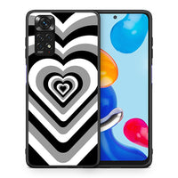 Thumbnail for Θήκη Xiaomi Redmi Note 11 Black Hearts από τη Smartfits με σχέδιο στο πίσω μέρος και μαύρο περίβλημα | Xiaomi Redmi Note 11 Black Hearts case with colorful back and black bezels