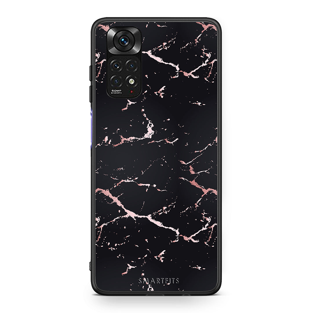 4 - Xiaomi Redmi Note 11 Black Rosegold Marble case, cover, bumper