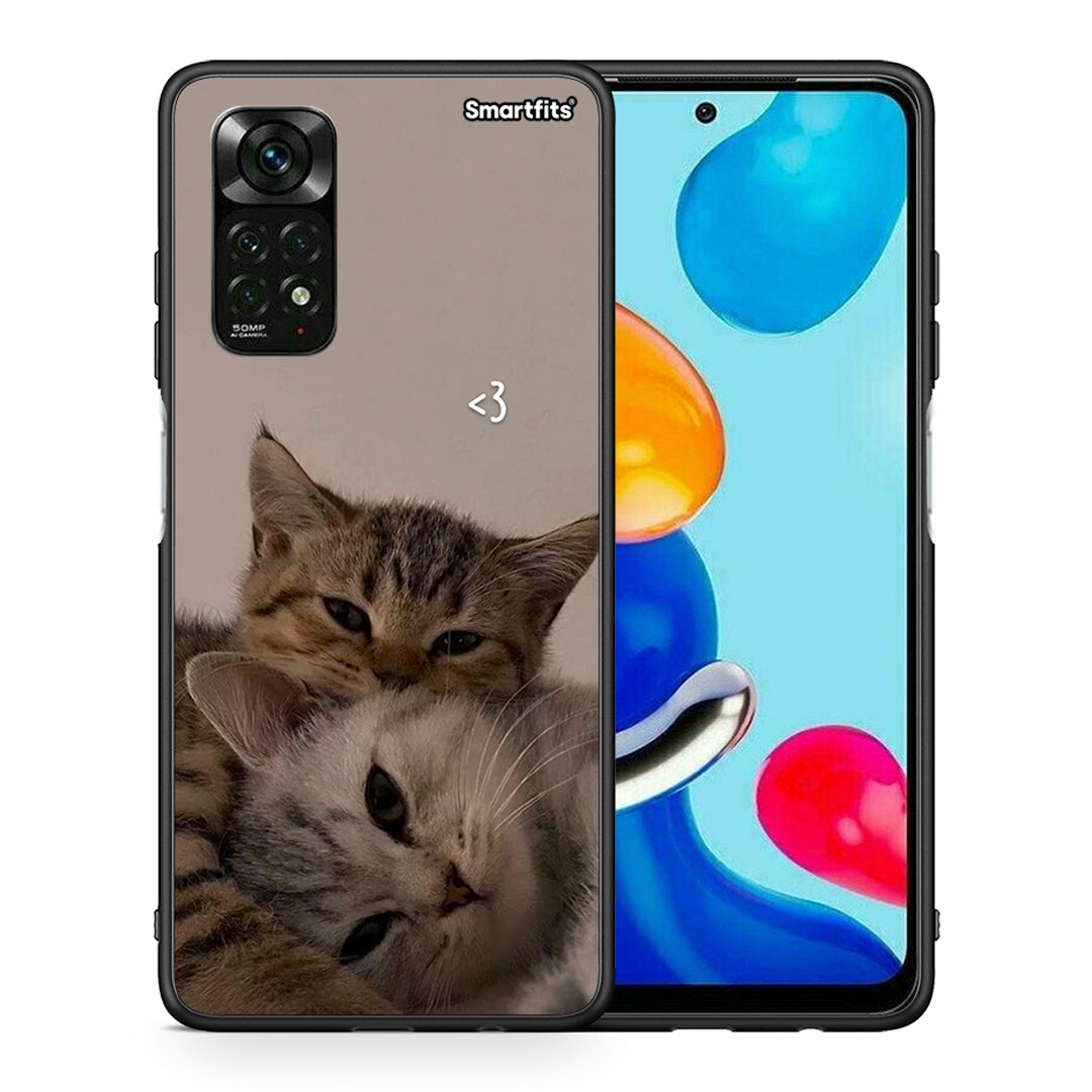 Θήκη Xiaomi Redmi Note 11 Pro 5G Cats In Love από τη Smartfits με σχέδιο στο πίσω μέρος και μαύρο περίβλημα | Xiaomi Redmi Note 11 Pro 5G Cats In Love case with colorful back and black bezels