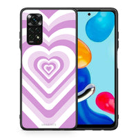 Thumbnail for Θήκη Xiaomi Redmi Note 11 Pro 5G Lilac Hearts από τη Smartfits με σχέδιο στο πίσω μέρος και μαύρο περίβλημα | Xiaomi Redmi Note 11 Pro 5G Lilac Hearts case with colorful back and black bezels