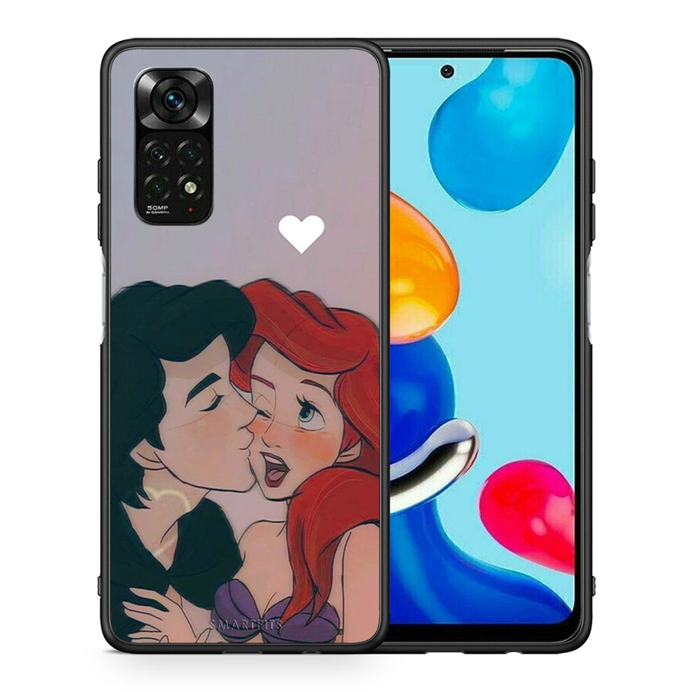 Θήκη Αγίου Βαλεντίνου Xiaomi Redmi Note 12 Pro 4G Mermaid Love από τη Smartfits με σχέδιο στο πίσω μέρος και μαύρο περίβλημα | Xiaomi Redmi Note 12 Pro 4G Mermaid Love case with colorful back and black bezels