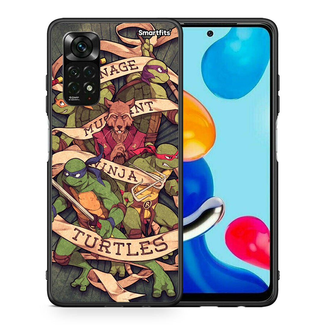 Θήκη Xiaomi Redmi Note 11 Pro 5G Ninja Turtles από τη Smartfits με σχέδιο στο πίσω μέρος και μαύρο περίβλημα | Xiaomi Redmi Note 11 Pro 5G Ninja Turtles case with colorful back and black bezels