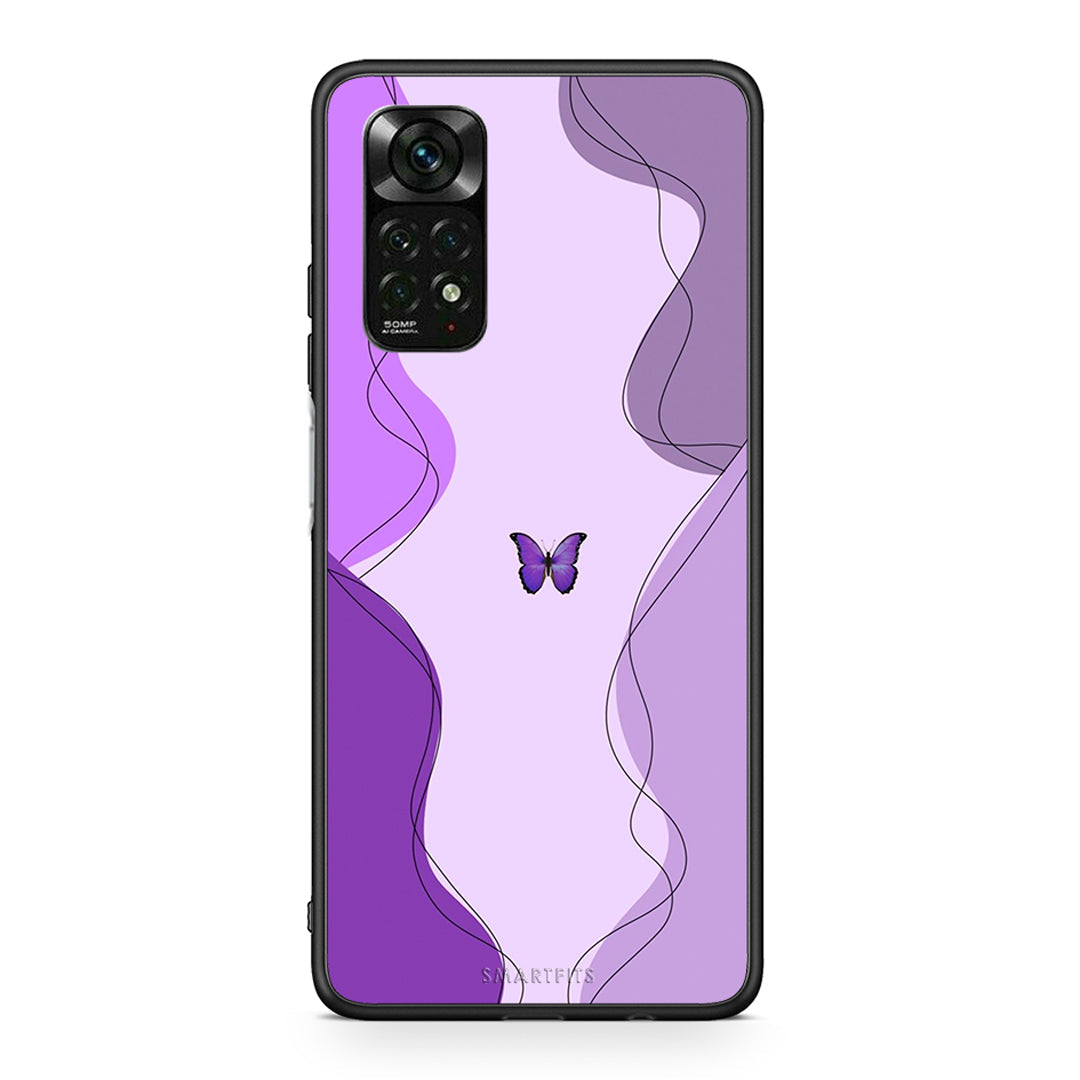 Xiaomi Redmi Note 12 Pro 4G Purple Mariposa Θήκη Αγίου Βαλεντίνου από τη Smartfits με σχέδιο στο πίσω μέρος και μαύρο περίβλημα | Smartphone case with colorful back and black bezels by Smartfits