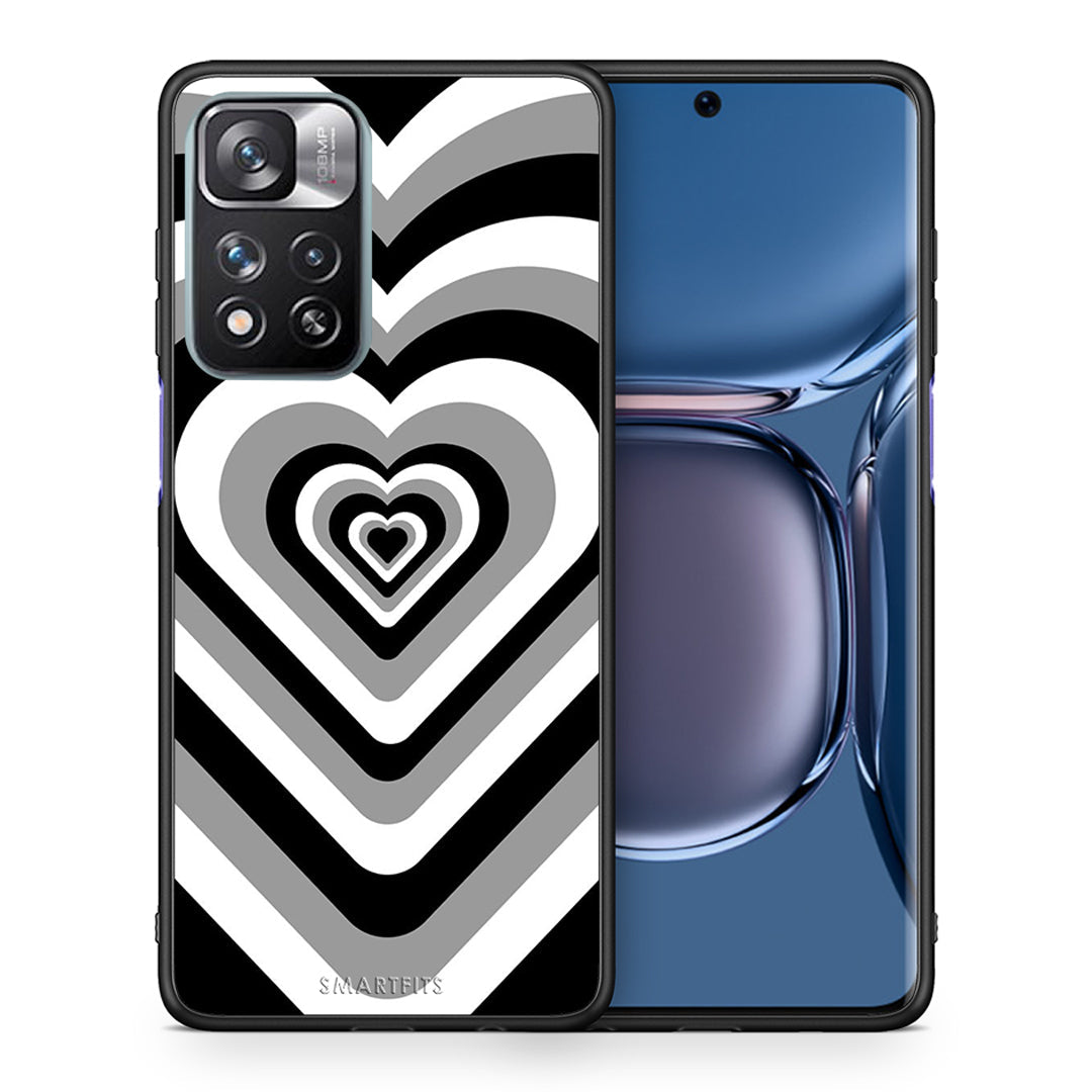 Θήκη Xiaomi Redmi Note 11 Pro/11 Pro+ Black Hearts από τη Smartfits με σχέδιο στο πίσω μέρος και μαύρο περίβλημα | Xiaomi Redmi Note 11 Pro/11 Pro+ Black Hearts case with colorful back and black bezels