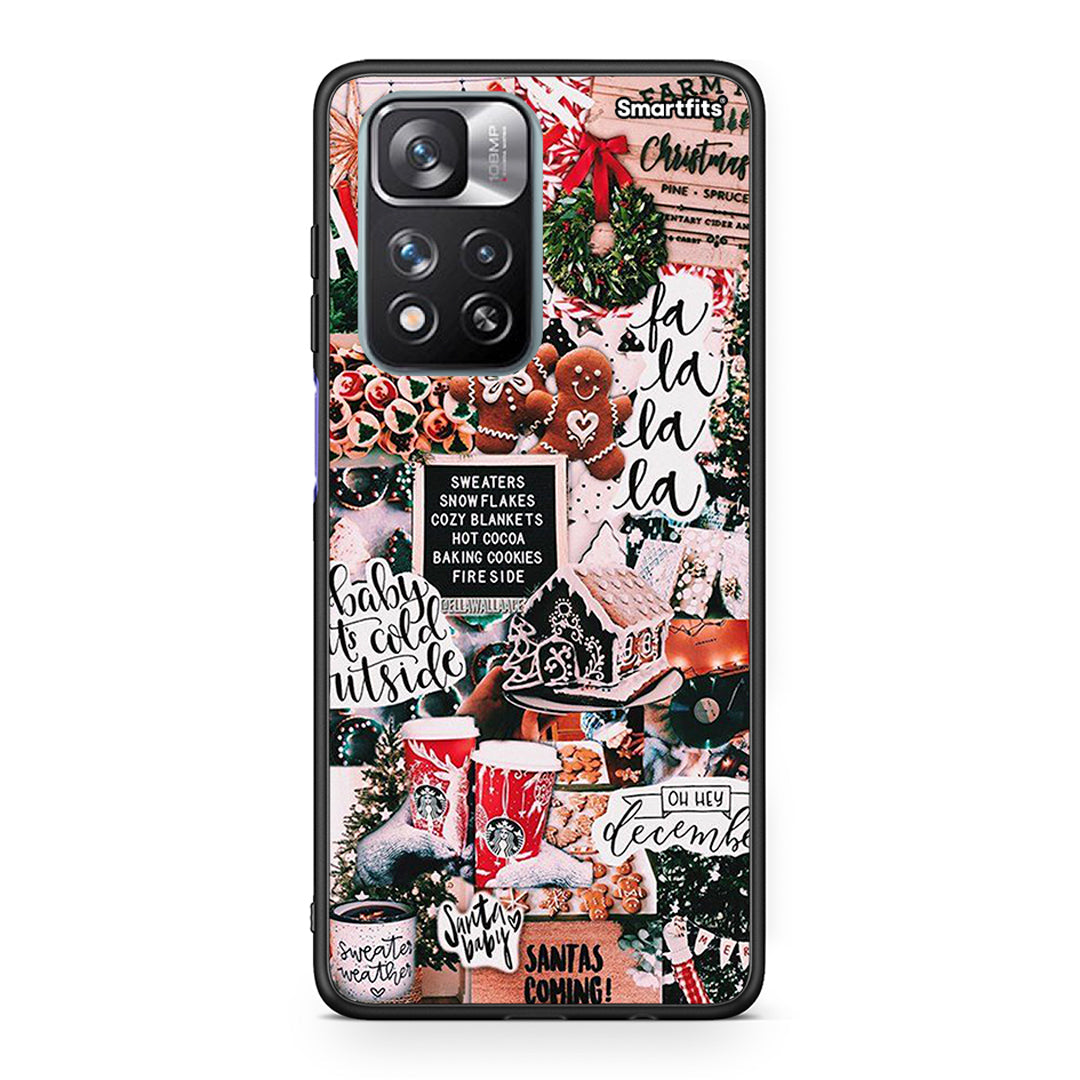 Xiaomi Redmi Note 11 Pro/11 Pro+ Xmas Habbits θήκη από τη Smartfits με σχέδιο στο πίσω μέρος και μαύρο περίβλημα | Smartphone case with colorful back and black bezels by Smartfits
