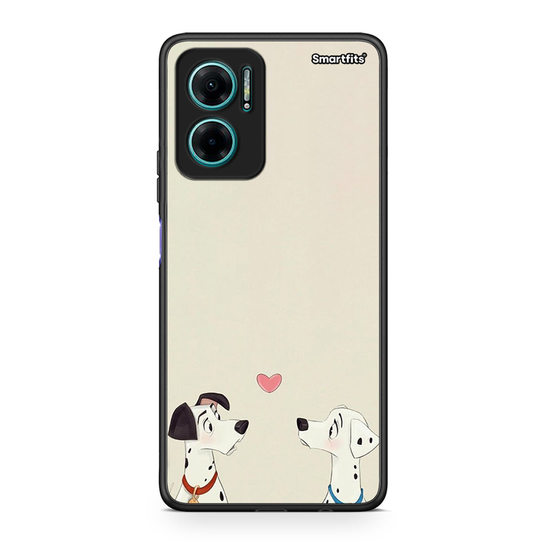 Xiaomi Redmi Note 11E Dalmatians Love θήκη από τη Smartfits με σχέδιο στο πίσω μέρος και μαύρο περίβλημα | Smartphone case with colorful back and black bezels by Smartfits