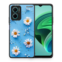 Thumbnail for Θήκη Xiaomi Redmi Note 11E Real Daisies από τη Smartfits με σχέδιο στο πίσω μέρος και μαύρο περίβλημα | Xiaomi Redmi Note 11E Real Daisies case with colorful back and black bezels