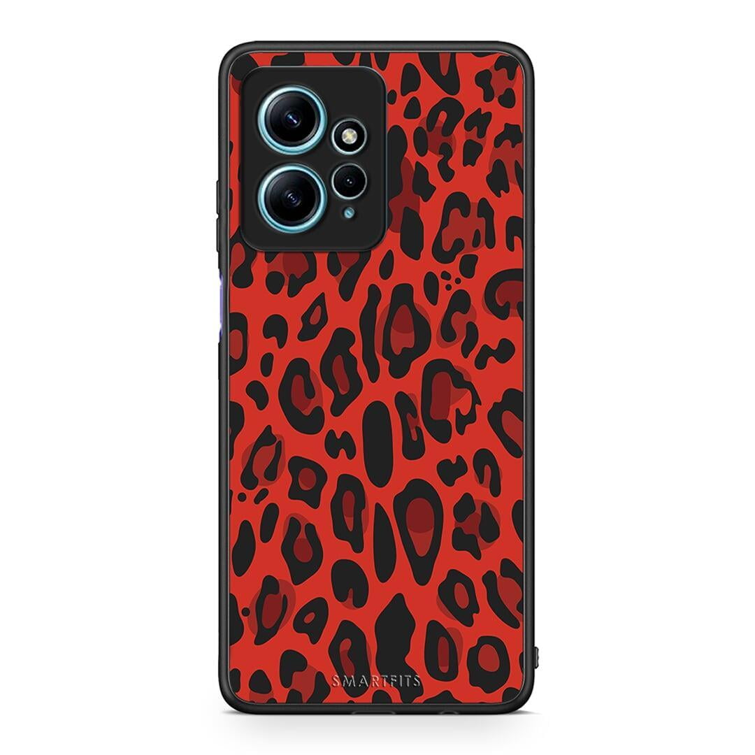 Θήκη Xiaomi Redmi Note 12 4G / Redmi K60 Pro Animal Red Leopard από τη Smartfits με σχέδιο στο πίσω μέρος και μαύρο περίβλημα | Xiaomi Redmi Note 12 4G / Redmi K60 Pro Animal Red Leopard Case with Colorful Back and Black Bezels