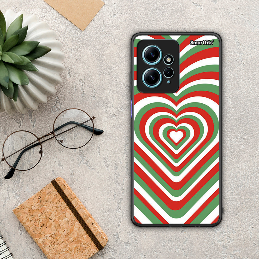 Θήκη Xiaomi Redmi Note 12 4G / Redmi K60 Pro Christmas Hearts από τη Smartfits με σχέδιο στο πίσω μέρος και μαύρο περίβλημα | Xiaomi Redmi Note 12 4G / Redmi K60 Pro Christmas Hearts Case with Colorful Back and Black Bezels