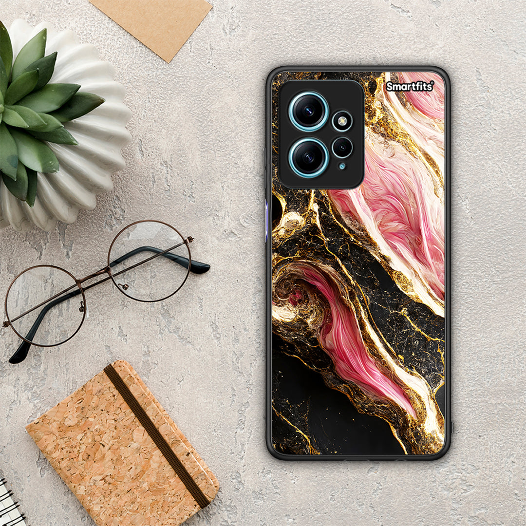 Θήκη Xiaomi Redmi Note 12 4G / Redmi K60 Pro Glamorous Pink Marble από τη Smartfits με σχέδιο στο πίσω μέρος και μαύρο περίβλημα | Xiaomi Redmi Note 12 4G / Redmi K60 Pro Glamorous Pink Marble Case with Colorful Back and Black Bezels