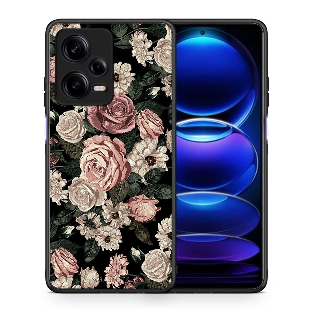 Θήκη Xiaomi Redmi Note 12 Pro 5G Flower Wild Roses από τη Smartfits με σχέδιο στο πίσω μέρος και μαύρο περίβλημα | Xiaomi Redmi Note 12 Pro 5G Flower Wild Roses Case with Colorful Back and Black Bezels