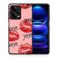 Thumbnail for Θήκη Xiaomi Redmi Note 12 Pro 5G XOXO Lips από τη Smartfits με σχέδιο στο πίσω μέρος και μαύρο περίβλημα | Xiaomi Redmi Note 12 Pro 5G XOXO Lips Case with Colorful Back and Black Bezels