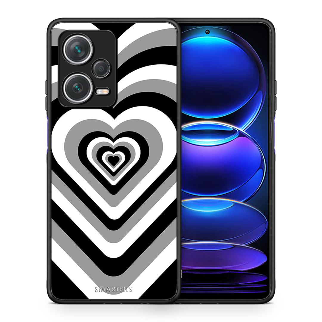 Θήκη Xiaomi Redmi Note 12 Pro+ / 12 Pro Discovery Black Hearts από τη Smartfits με σχέδιο στο πίσω μέρος και μαύρο περίβλημα | Xiaomi Redmi Note 12 Pro+ / 12 Pro Discovery Black Hearts case with colorful back and black bezels