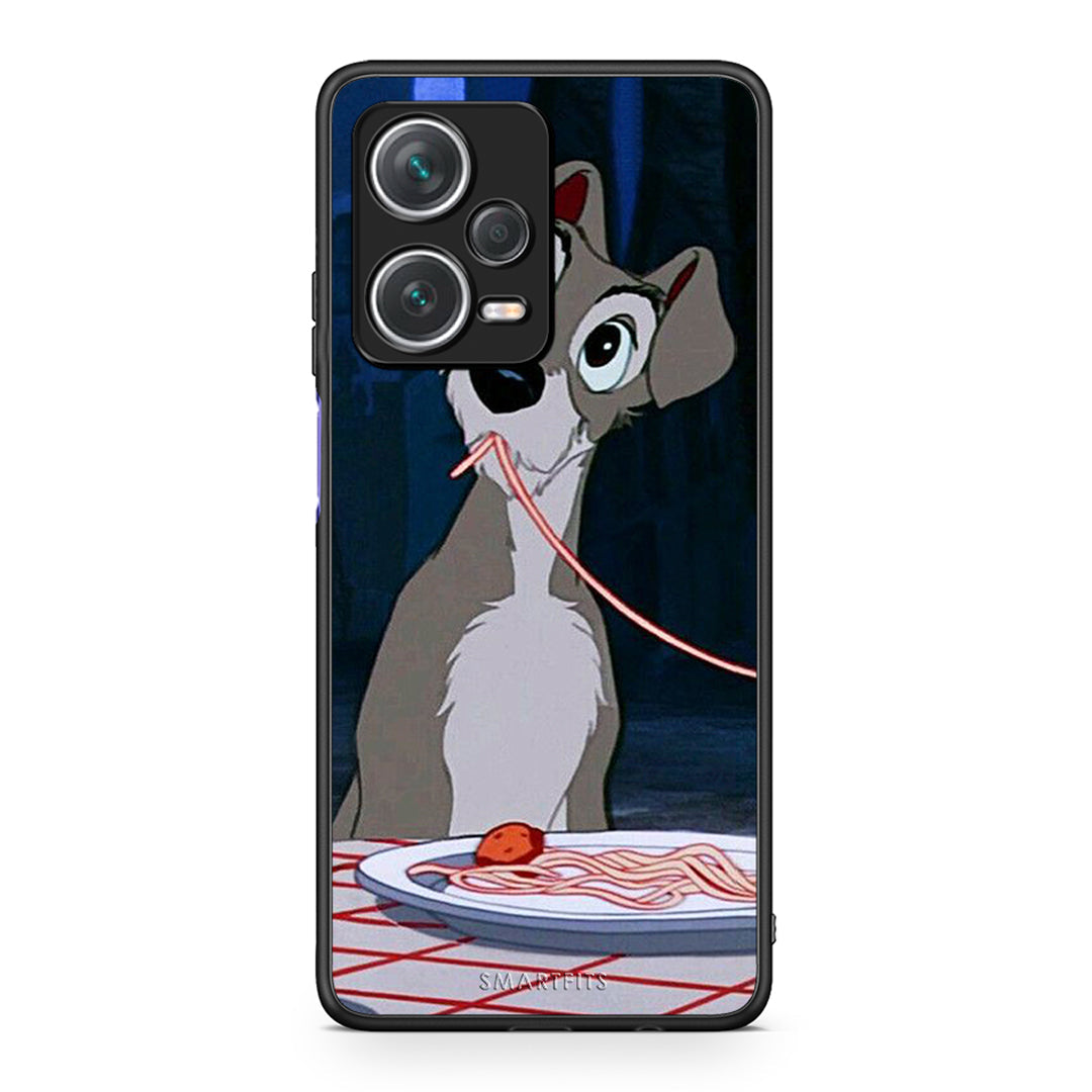 Xiaomi Redmi Note 12 Pro+ / 12 Pro Discovery Lady And Tramp 1 Θήκη Αγίου Βαλεντίνου από τη Smartfits με σχέδιο στο πίσω μέρος και μαύρο περίβλημα | Smartphone case with colorful back and black bezels by Smartfits