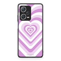 Thumbnail for Xiaomi Redmi Note 12 Pro+ / 12 Pro Discovery Lilac Hearts θήκη από τη Smartfits με σχέδιο στο πίσω μέρος και μαύρο περίβλημα | Smartphone case with colorful back and black bezels by Smartfits