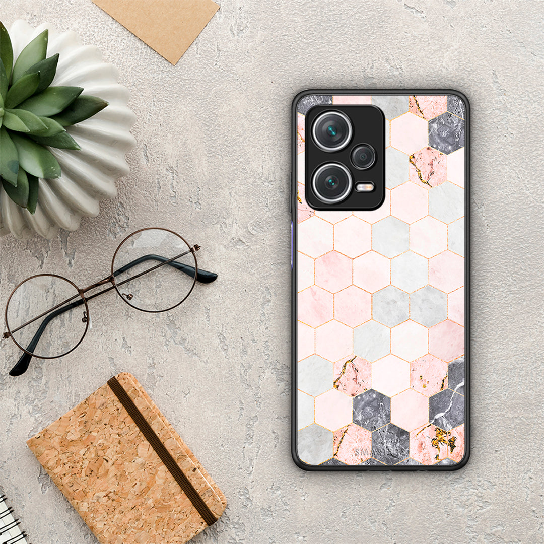 Marble Hexagon Pink - Xiaomi Redmi Note 12 Pro+ / 12 Pro Discovery θήκη