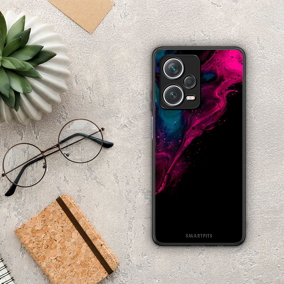 Watercolor Pink Black - Xiaomi Redmi Note 12 Pro+ / 12 Pro Discovery θήκη