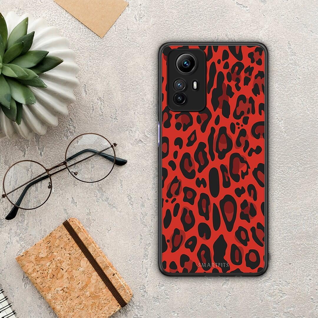 Θήκη Xiaomi Redmi Note 12S / Redmi K60 Pro Animal Red Leopard από τη Smartfits με σχέδιο στο πίσω μέρος και μαύρο περίβλημα | Xiaomi Redmi Note 12S / Redmi K60 Pro Animal Red Leopard Case with Colorful Back and Black Bezels