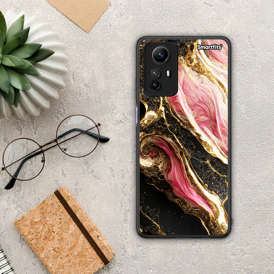 Θήκη Xiaomi Redmi Note 12S / Redmi K60 Pro Glamorous Pink Marble από τη Smartfits με σχέδιο στο πίσω μέρος και μαύρο περίβλημα | Xiaomi Redmi Note 12S / Redmi K60 Pro Glamorous Pink Marble Case with Colorful Back and Black Bezels