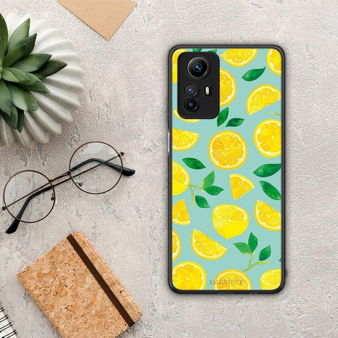 Θήκη Xiaomi Redmi Note 12S / Redmi K60 Pro Lemons από τη Smartfits με σχέδιο στο πίσω μέρος και μαύρο περίβλημα | Xiaomi Redmi Note 12S / Redmi K60 Pro Lemons Case with Colorful Back and Black Bezels