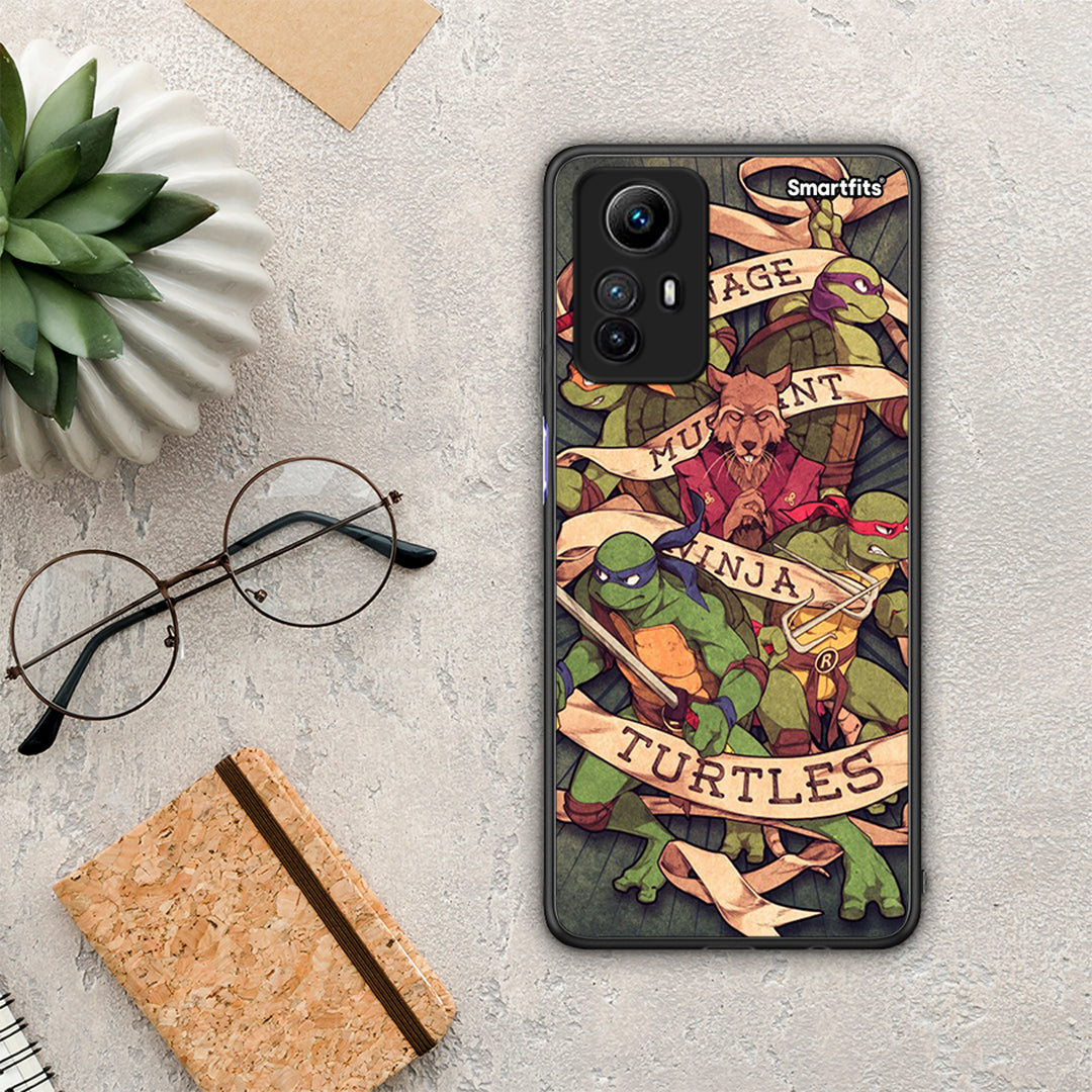 Θήκη Xiaomi Redmi Note 12S / Redmi K60 Pro Ninja Turtles από τη Smartfits με σχέδιο στο πίσω μέρος και μαύρο περίβλημα | Xiaomi Redmi Note 12S / Redmi K60 Pro Ninja Turtles Case with Colorful Back and Black Bezels