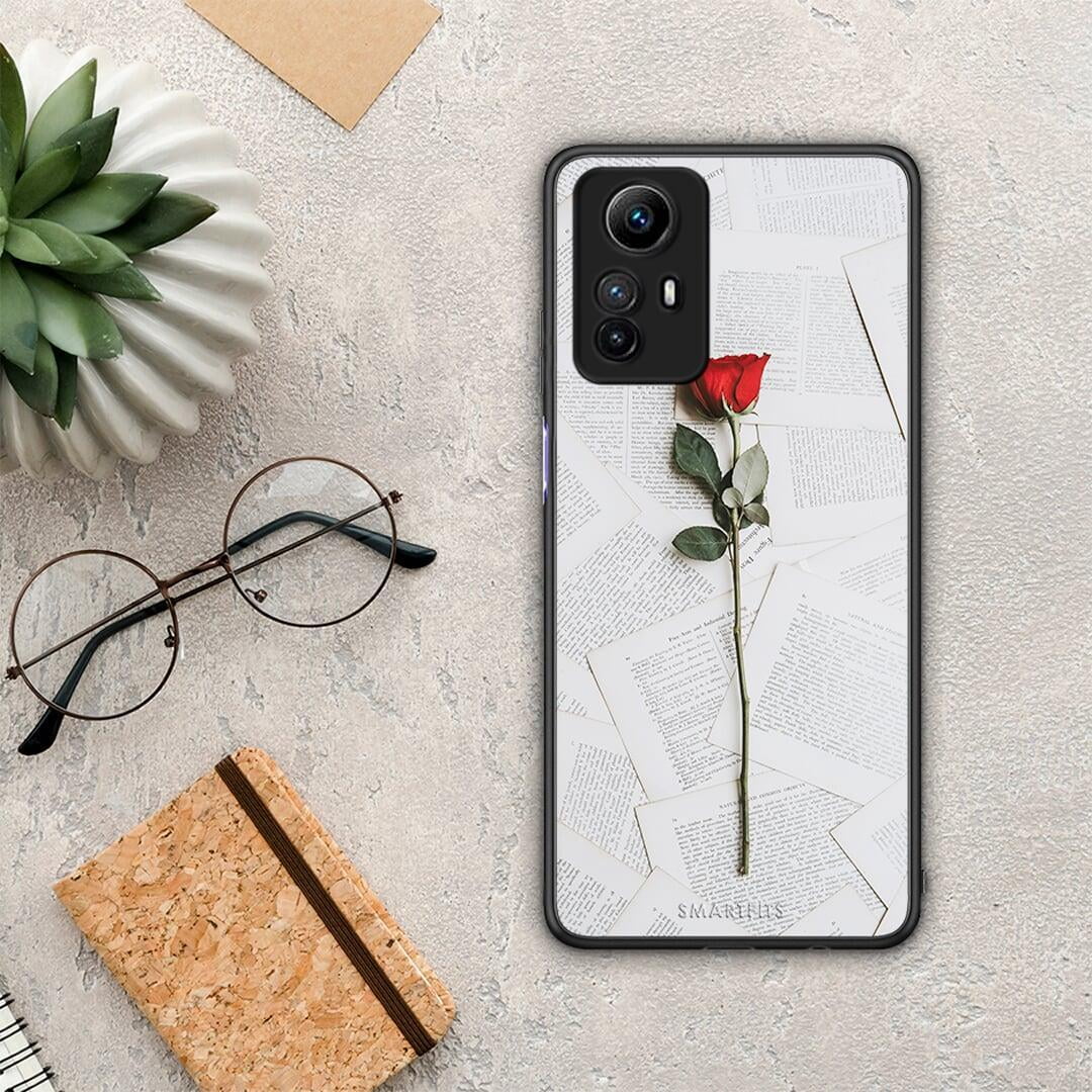 Θήκη Xiaomi Redmi Note 12S / Redmi K60 Pro Red Rose από τη Smartfits με σχέδιο στο πίσω μέρος και μαύρο περίβλημα | Xiaomi Redmi Note 12S / Redmi K60 Pro Red Rose Case with Colorful Back and Black Bezels