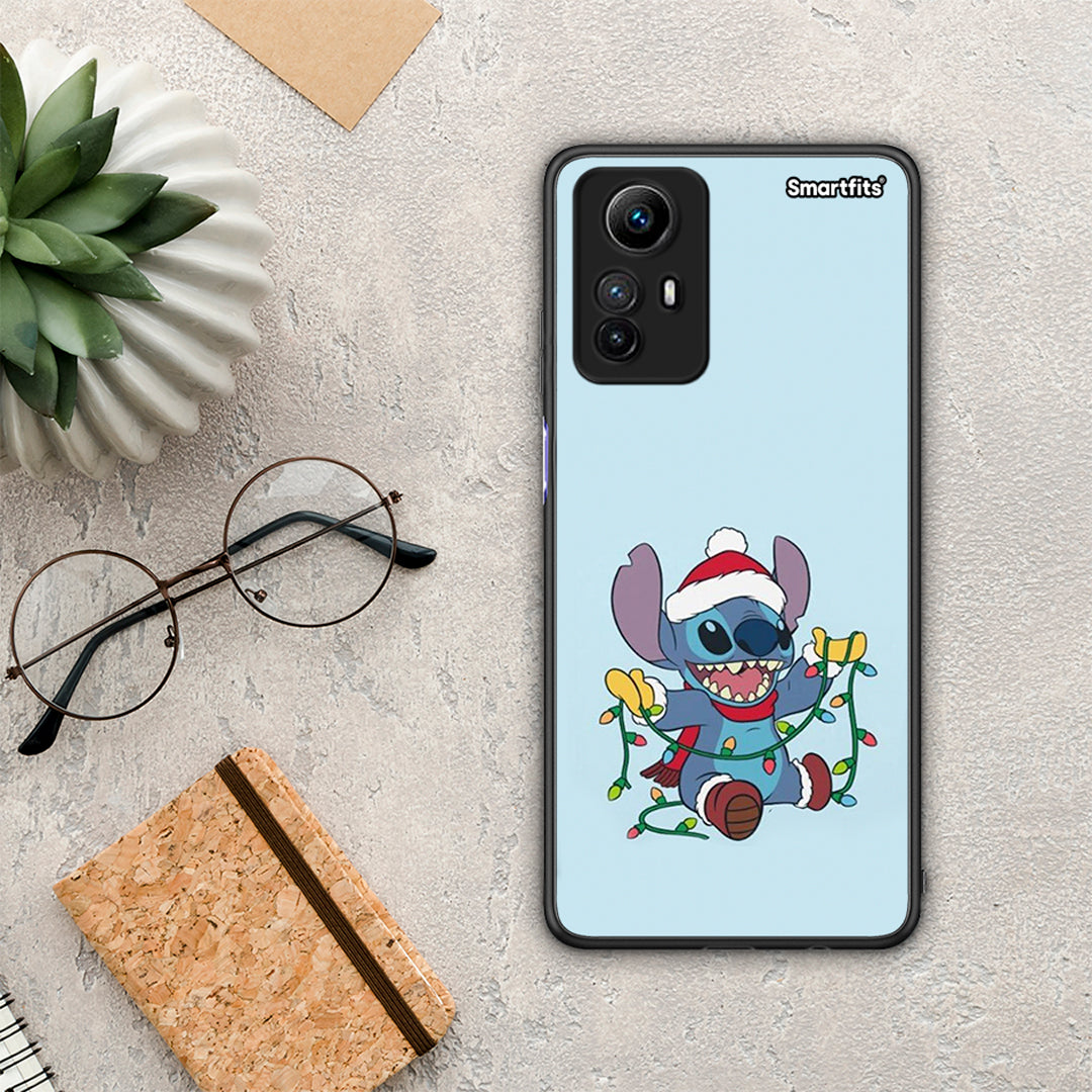 Θήκη Xiaomi Redmi Note 12S / Redmi K60 Pro Santa Stich από τη Smartfits με σχέδιο στο πίσω μέρος και μαύρο περίβλημα | Xiaomi Redmi Note 12S / Redmi K60 Pro Santa Stich Case with Colorful Back and Black Bezels