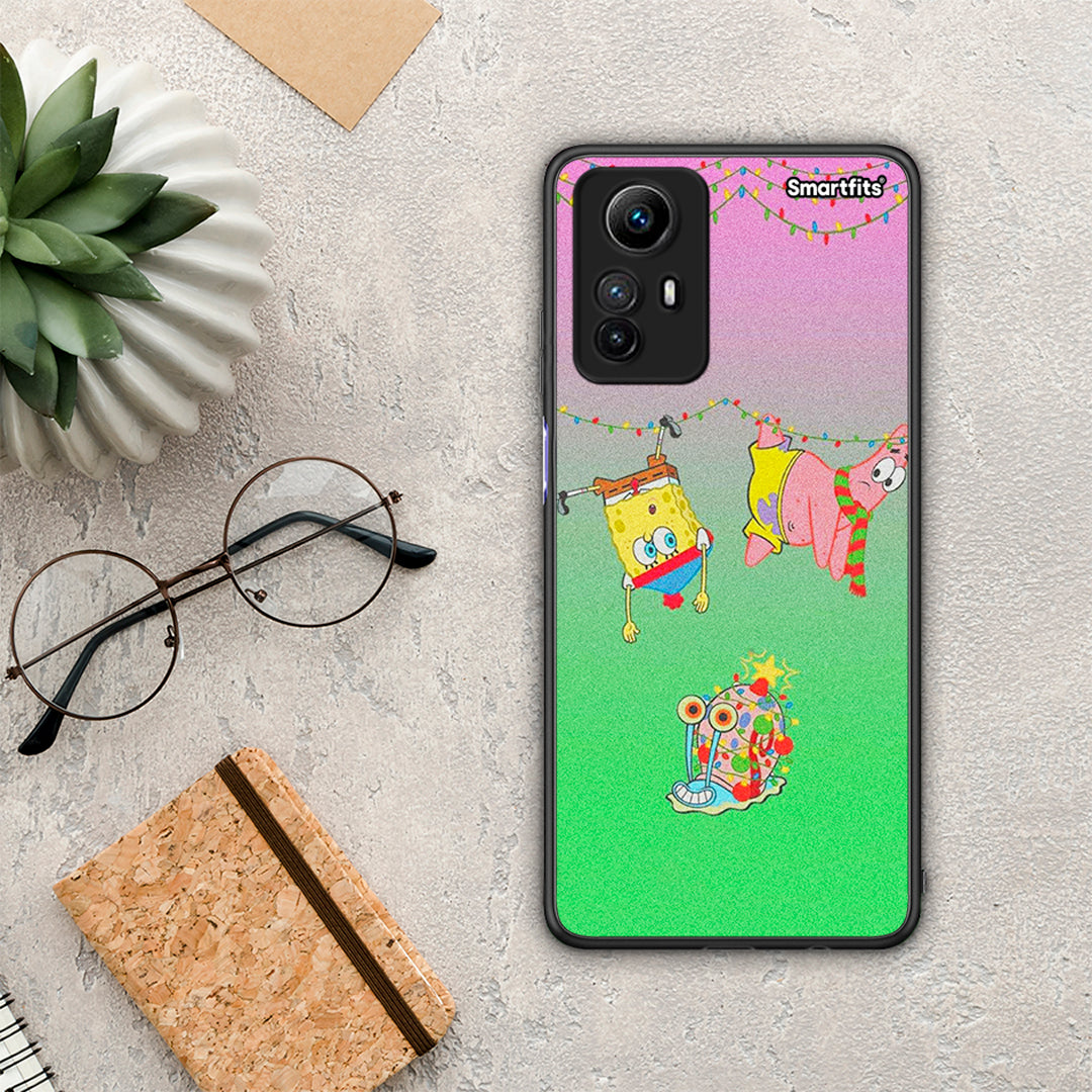 Θήκη Xiaomi Redmi Note 12S / Redmi K60 Pro Xmas Lights από τη Smartfits με σχέδιο στο πίσω μέρος και μαύρο περίβλημα | Xiaomi Redmi Note 12S / Redmi K60 Pro Xmas Lights Case with Colorful Back and Black Bezels