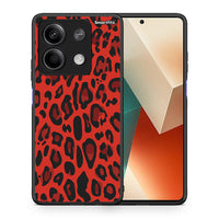 Thumbnail for Θήκη Xiaomi Redmi Note 13 5G Red Leopard Animal από τη Smartfits με σχέδιο στο πίσω μέρος και μαύρο περίβλημα | Xiaomi Redmi Note 13 5G Red Leopard Animal case with colorful back and black bezels