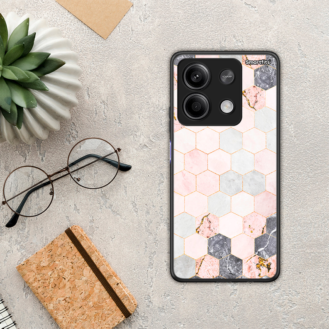 Marble Hexagon Pink - Xiaomi Redmi Note 13 5G θήκη