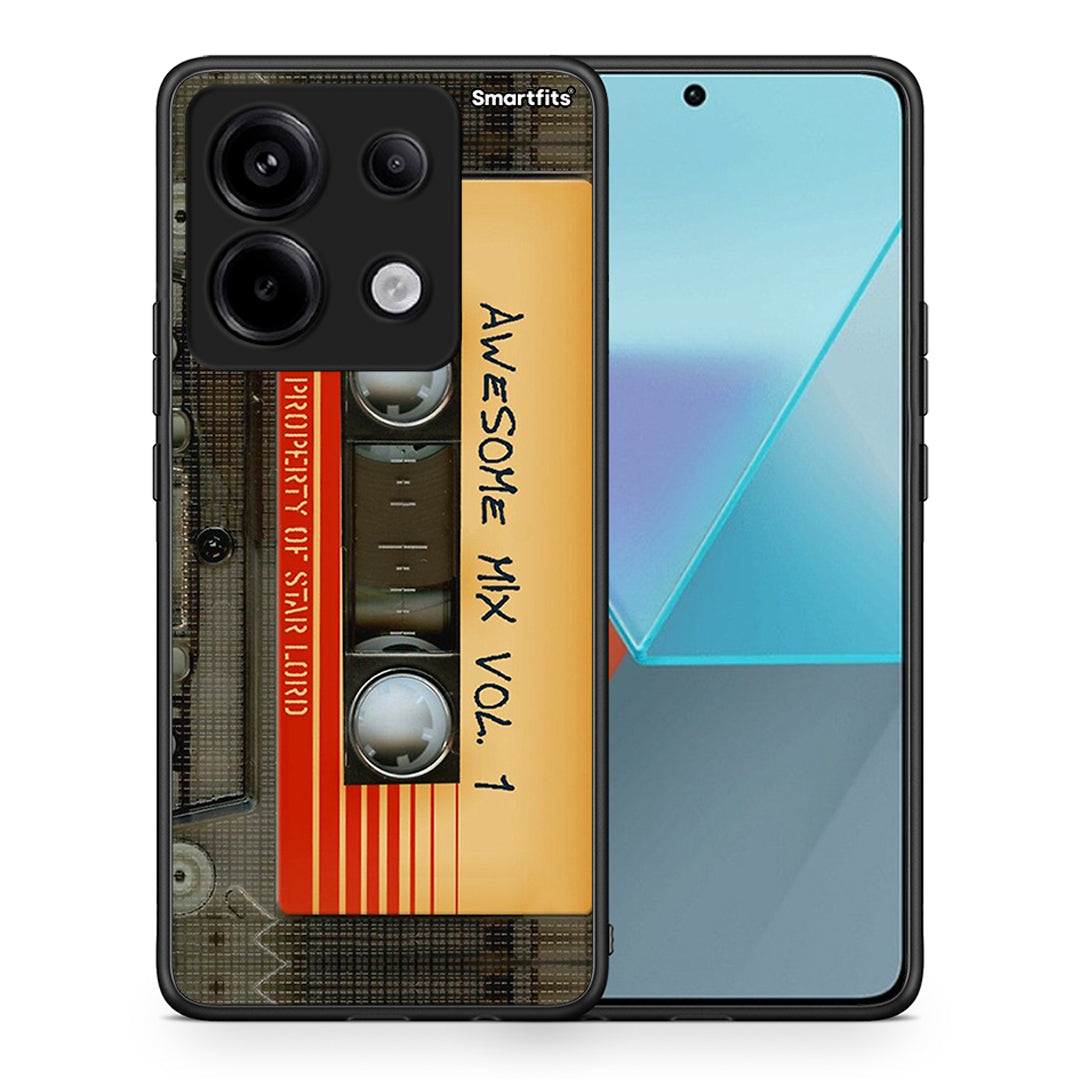 Θήκη Xiaomi Redmi Note 13 Pro 5G Awesome Mix από τη Smartfits με σχέδιο στο πίσω μέρος και μαύρο περίβλημα | Xiaomi Redmi Note 13 Pro 5G Awesome Mix case with colorful back and black bezels