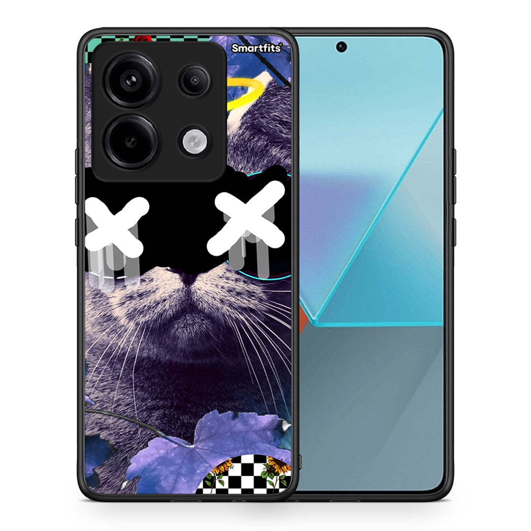 Θήκη Xiaomi Redmi Note 13 Pro 5G Cat Collage από τη Smartfits με σχέδιο στο πίσω μέρος και μαύρο περίβλημα | Xiaomi Redmi Note 13 Pro 5G Cat Collage case with colorful back and black bezels