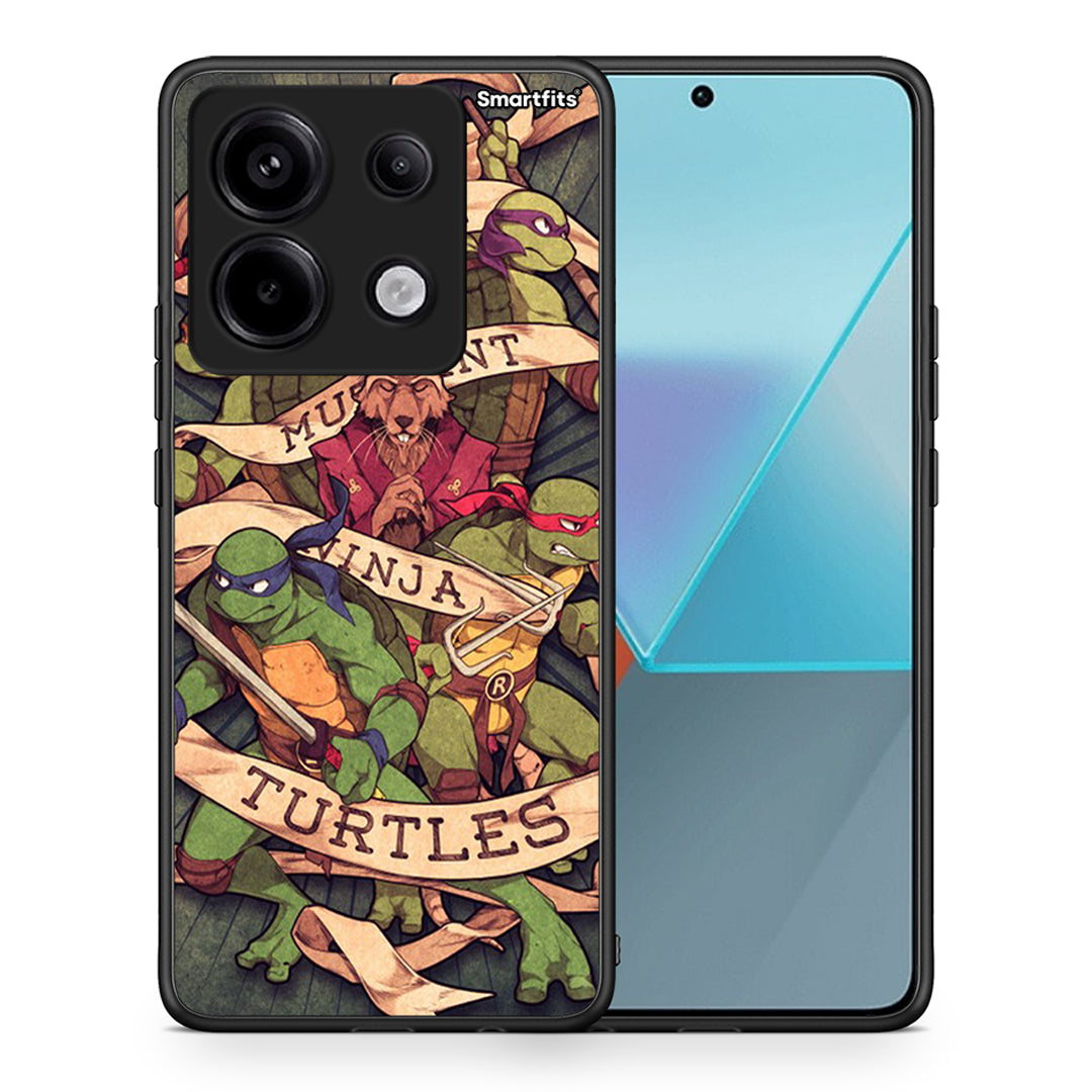 Θήκη Xiaomi Redmi Note 13 Pro 5G Ninja Turtles από τη Smartfits με σχέδιο στο πίσω μέρος και μαύρο περίβλημα | Xiaomi Redmi Note 13 Pro 5G Ninja Turtles case with colorful back and black bezels