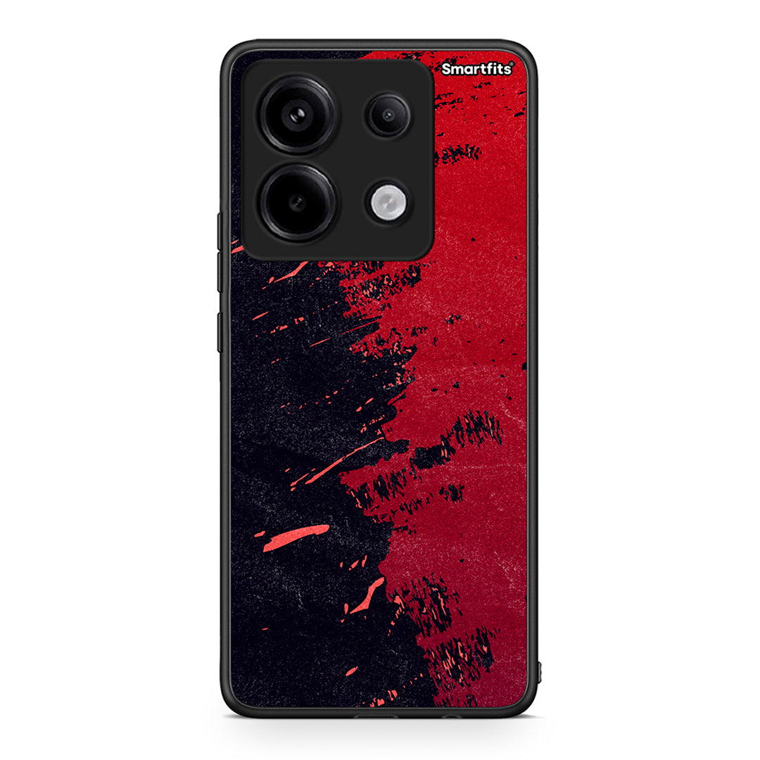 Xiaomi Redmi Note 13 Pro 5G Red Paint Θήκη Αγίου Βαλεντίνου από τη Smartfits με σχέδιο στο πίσω μέρος και μαύρο περίβλημα | Smartphone case with colorful back and black bezels by Smartfits