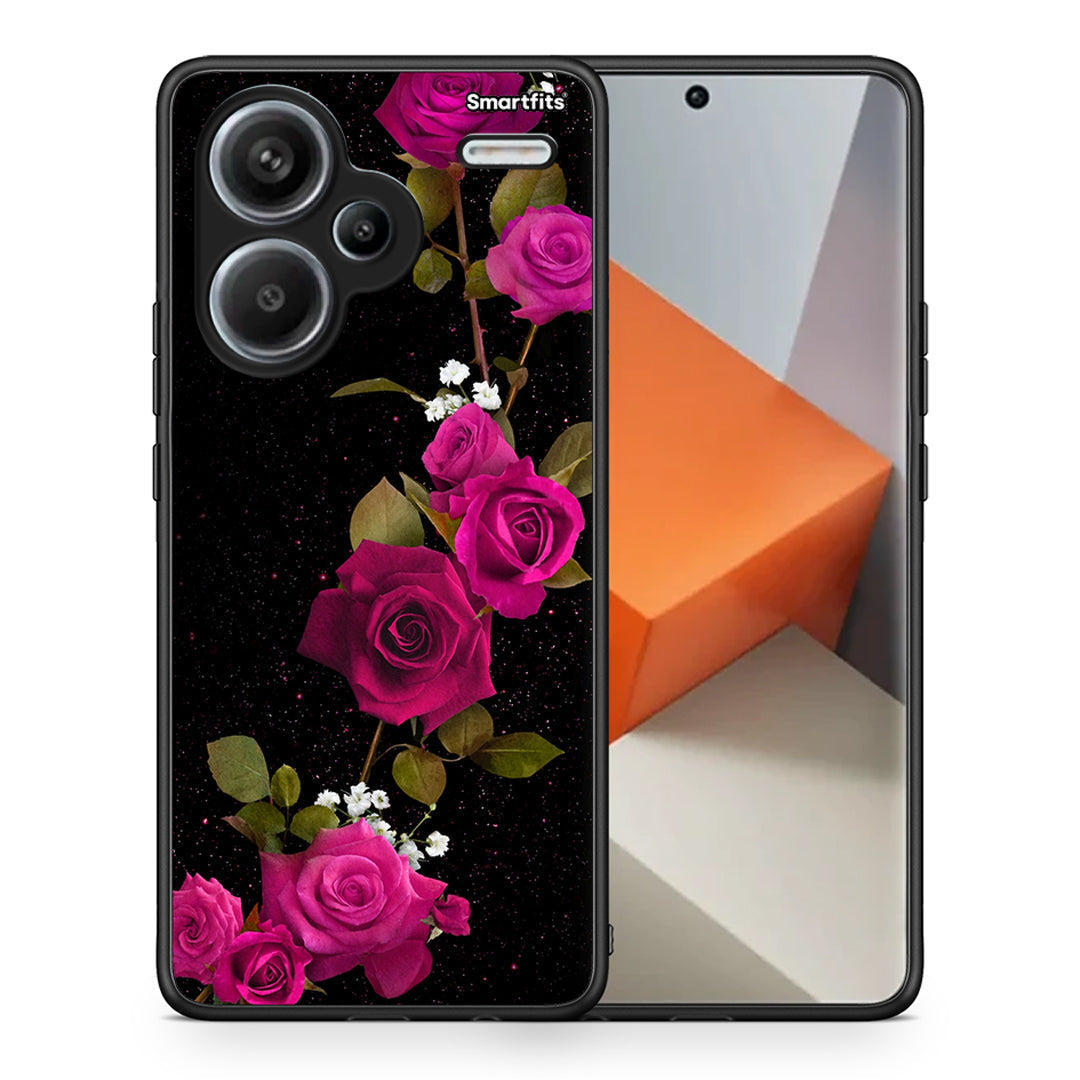 Θήκη Xiaomi Redmi Note 13 Pro Plus 5G Red Roses Flower από τη Smartfits με σχέδιο στο πίσω μέρος και μαύρο περίβλημα | Xiaomi Redmi Note 13 Pro Plus 5G Red Roses Flower case with colorful back and black bezels