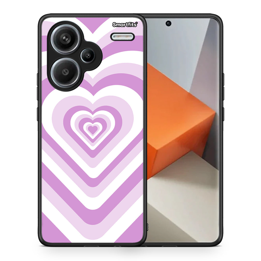 Θήκη Xiaomi Redmi Note 13 Pro Plus 5G Lilac Hearts από τη Smartfits με σχέδιο στο πίσω μέρος και μαύρο περίβλημα | Xiaomi Redmi Note 13 Pro Plus 5G Lilac Hearts case with colorful back and black bezels
