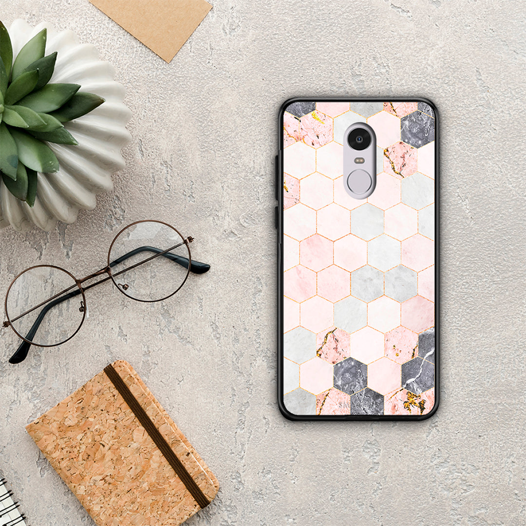 Marble Hexagon Pink - Xiaomi Redmi Note 4 / 4X θήκη