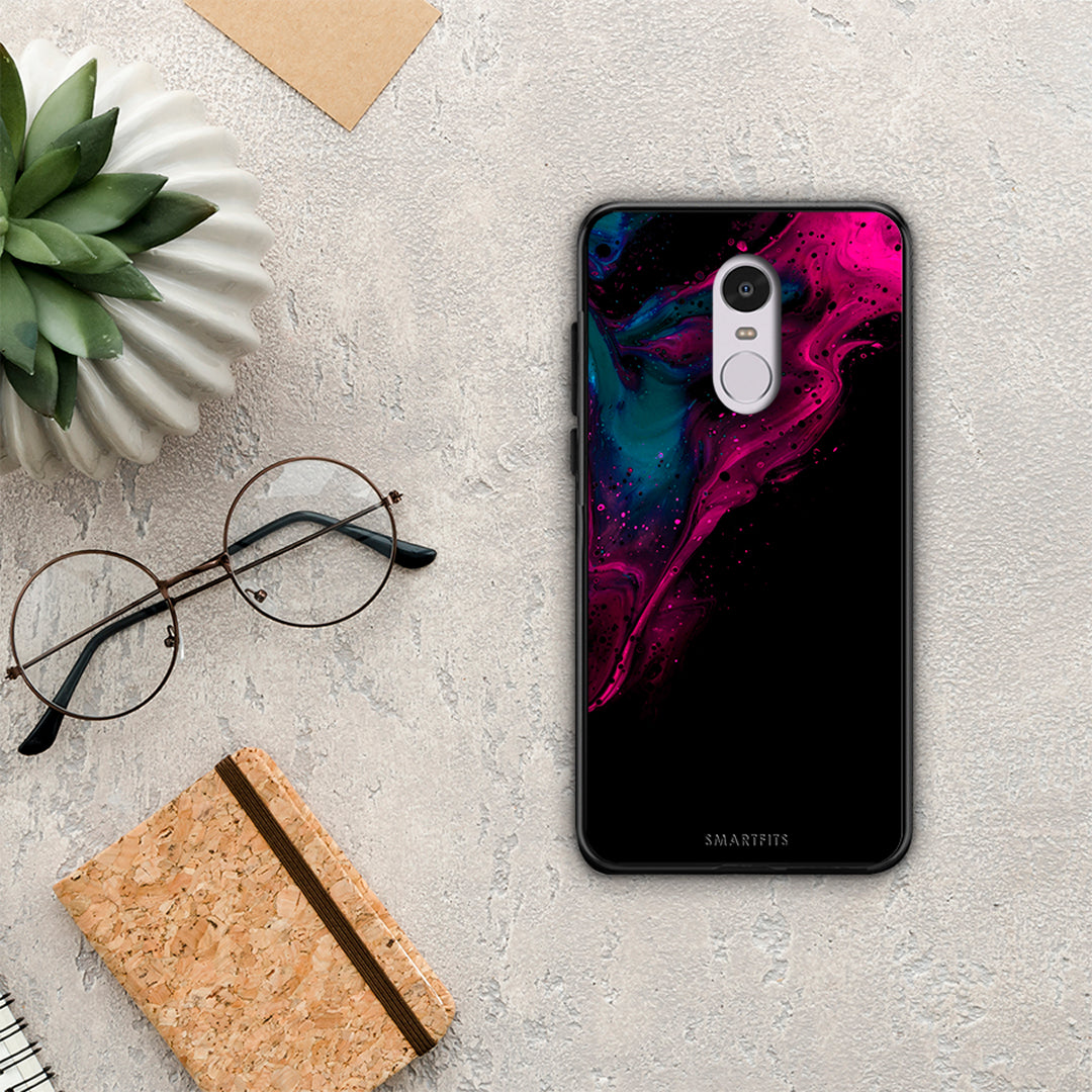 Watercolor Pink Black - Xiaomi Redmi Note 4 / 4X θήκη