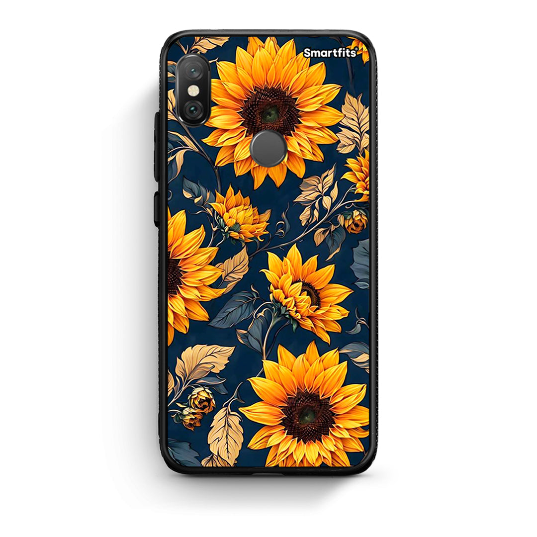 Xiaomi Redmi Note 5 Autumn Sunflowers Θήκη από τη Smartfits με σχέδιο στο πίσω μέρος και μαύρο περίβλημα | Smartphone case with colorful back and black bezels by Smartfits