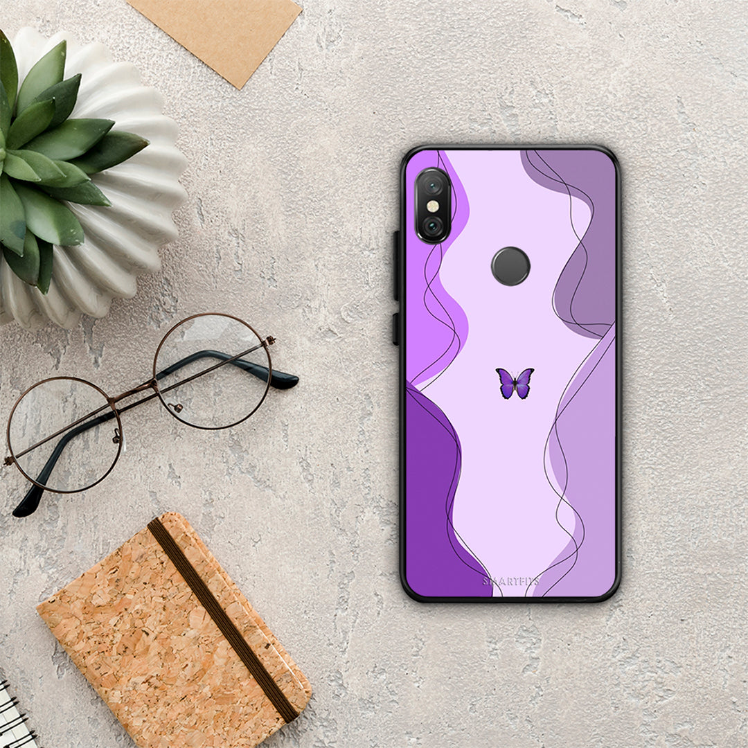 Purple Mariposa - Xiaomi Redmi Note 5 θήκη