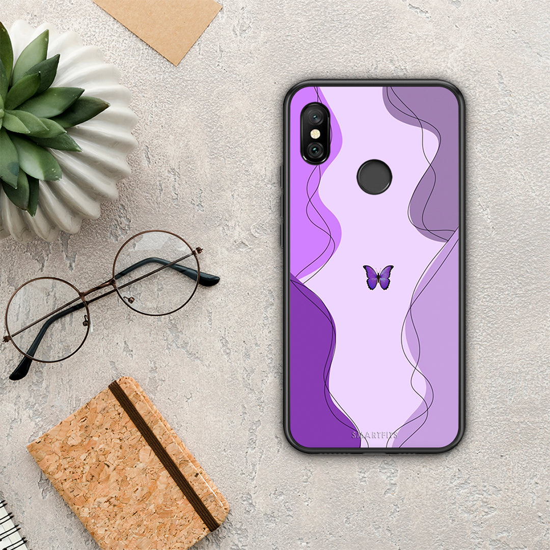 Purple Mariposa - Xiaomi Redmi Note 6 Pro θήκη