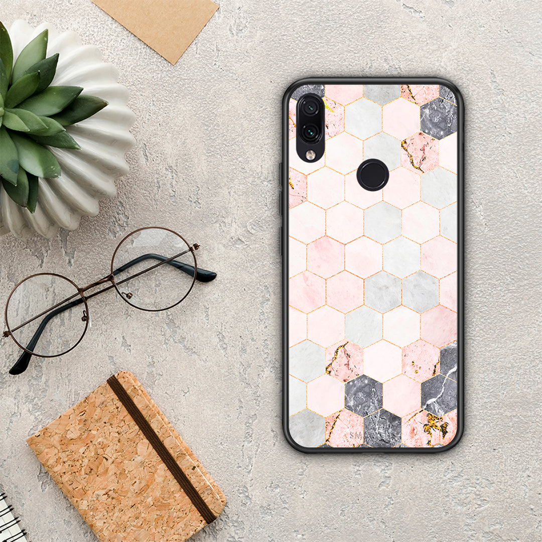 Marble Hexagon Pink - Xiaomi Redmi Note 7 θήκη