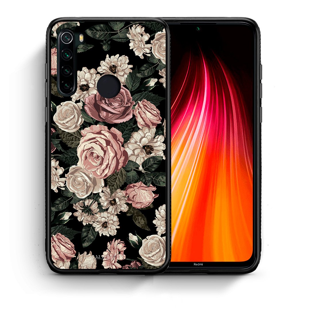 Θήκη Xiaomi Redmi Note 8 Wild Roses Flower από τη Smartfits με σχέδιο στο πίσω μέρος και μαύρο περίβλημα | Xiaomi Redmi Note 8 Wild Roses Flower case with colorful back and black bezels