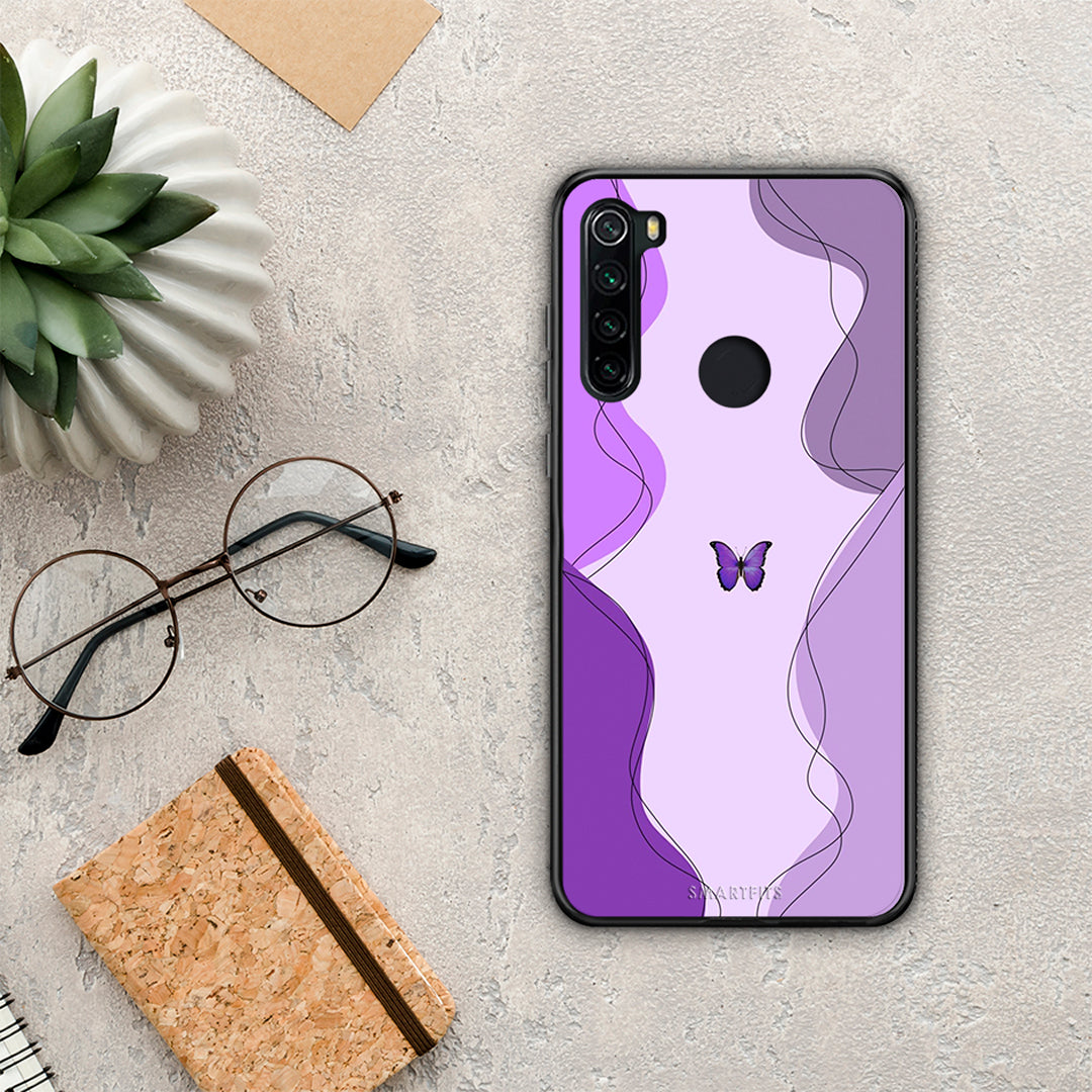 Purple Mariposa - Xiaomi Redmi Note 8 θήκη