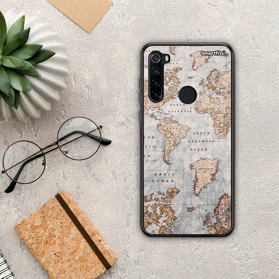 World Map - Xiaomi Redmi Note 8 θήκη