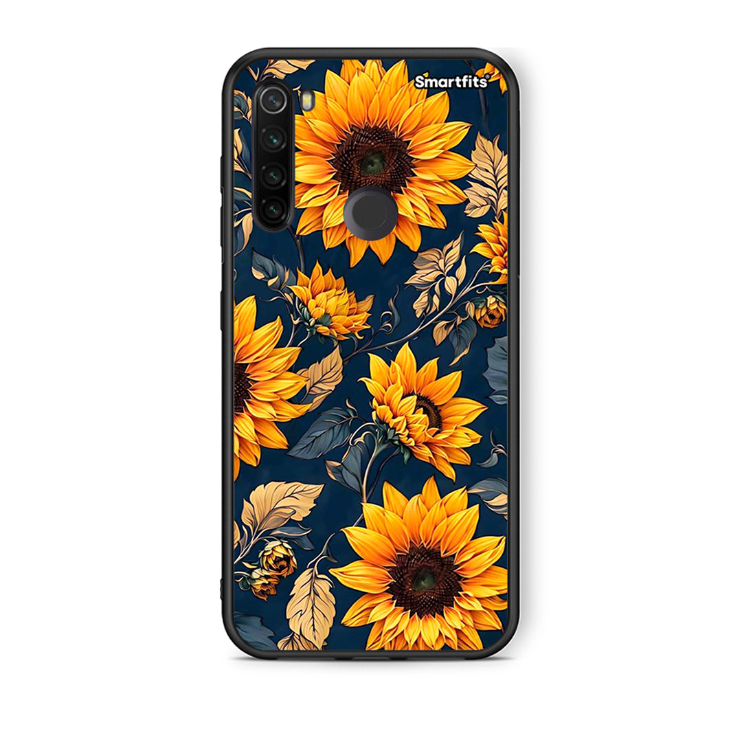 Xiaomi Redmi Note 8T Autumn Sunflowers θήκη από τη Smartfits με σχέδιο στο πίσω μέρος και μαύρο περίβλημα | Smartphone case with colorful back and black bezels by Smartfits