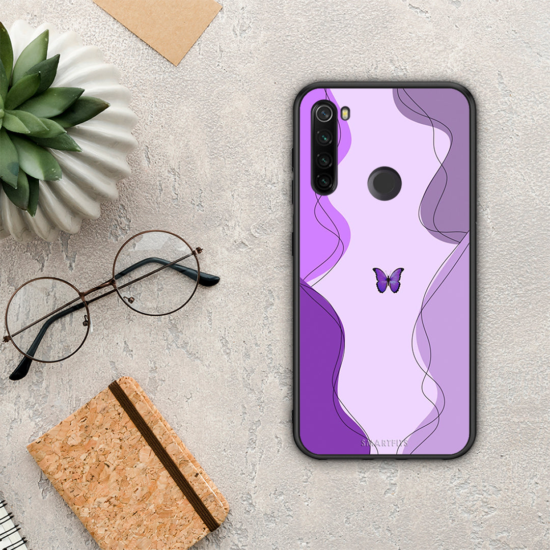 Purple Mariposa - Xiaomi Redmi Note 8T θήκη