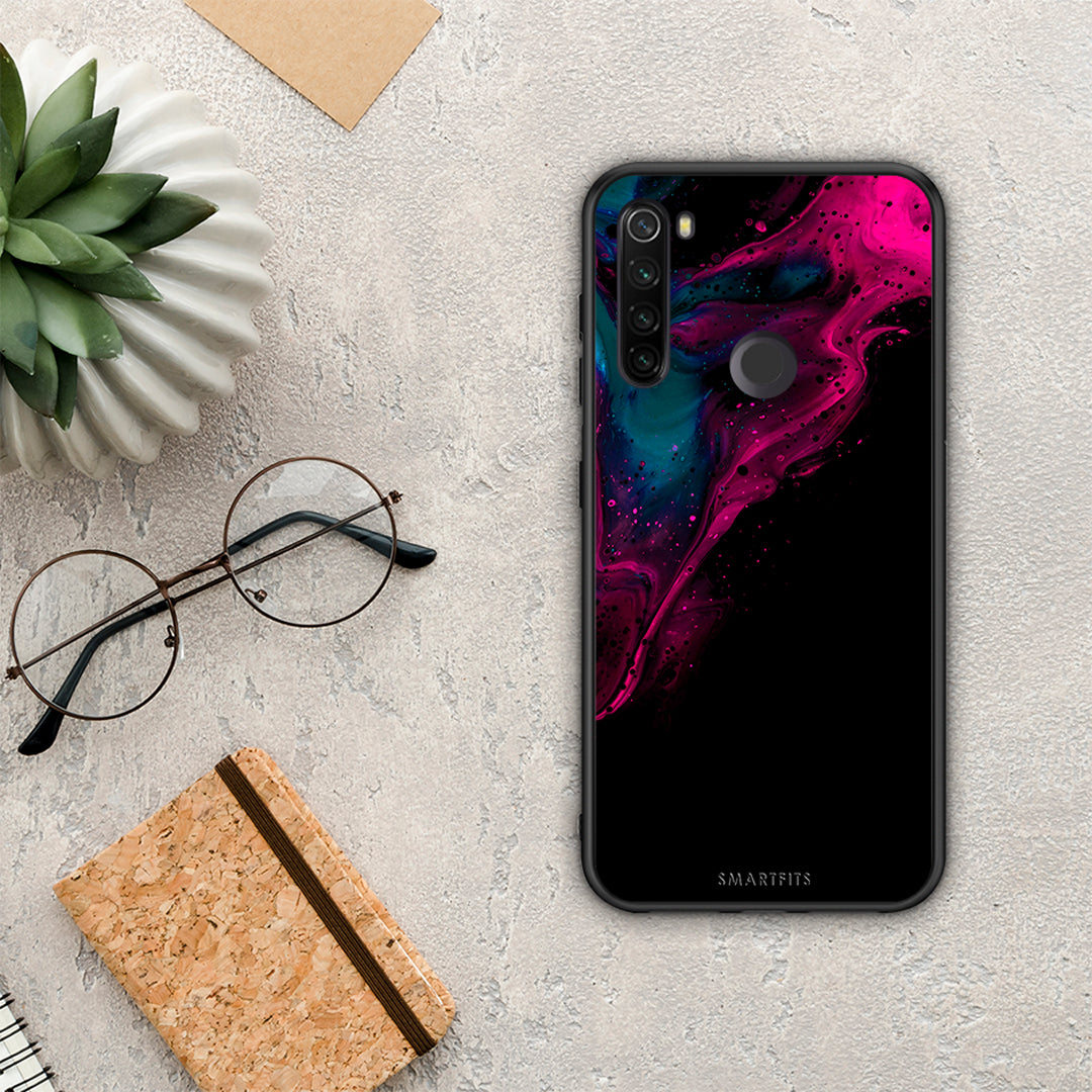 Watercolor Pink Black - Xiaomi Redmi Note 8T θήκη