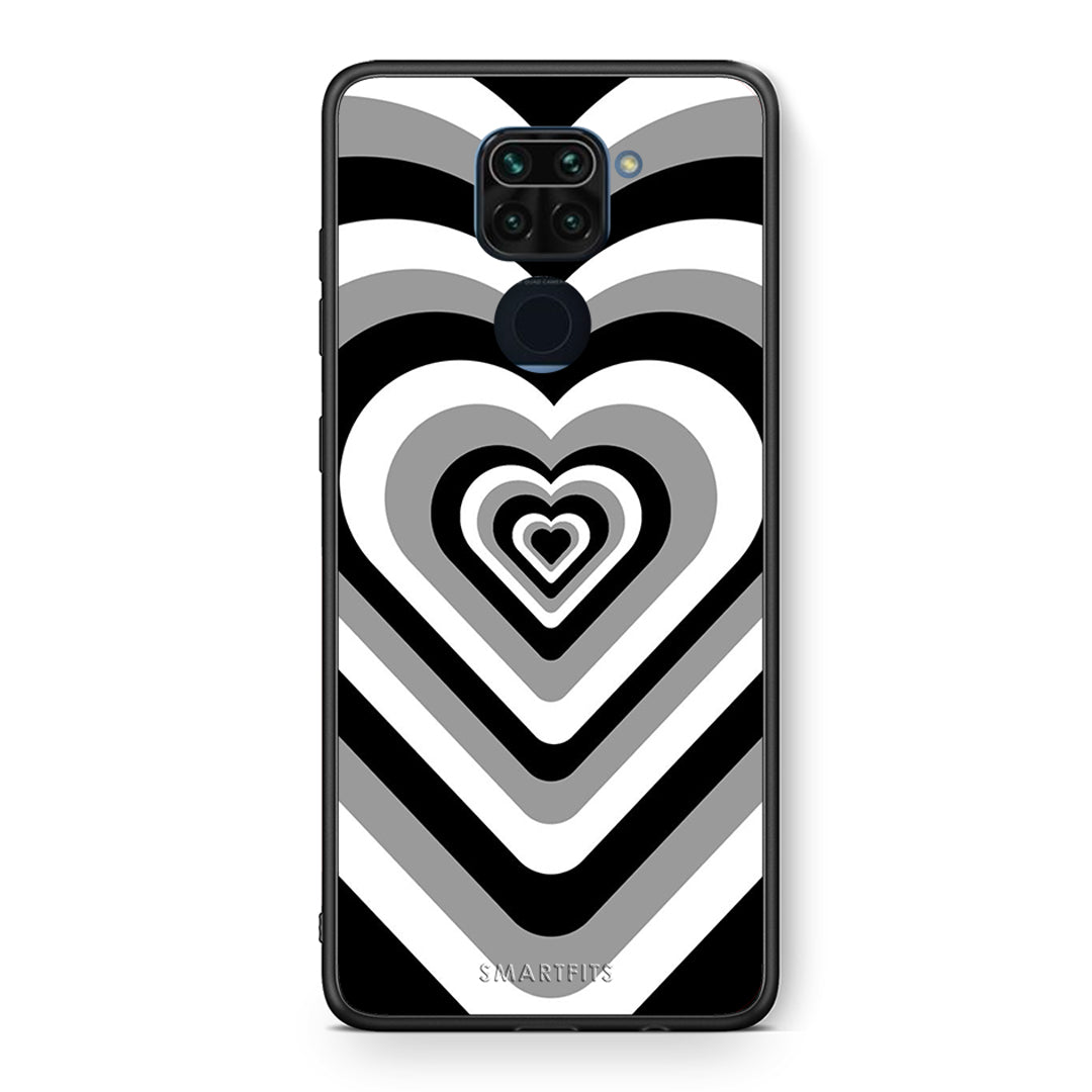 Θήκη Xiaomi Redmi Note 9 Black Hearts από τη Smartfits με σχέδιο στο πίσω μέρος και μαύρο περίβλημα | Xiaomi Redmi Note 9 Black Hearts case with colorful back and black bezels