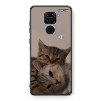 Thumbnail for Θήκη Xiaomi Redmi Note 9 Cats In Love από τη Smartfits με σχέδιο στο πίσω μέρος και μαύρο περίβλημα | Xiaomi Redmi Note 9 Cats In Love case with colorful back and black bezels
